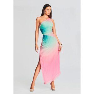 Rococo Sand Maxi Dress in Ombre Small New Womens One Shoulder Cocktail